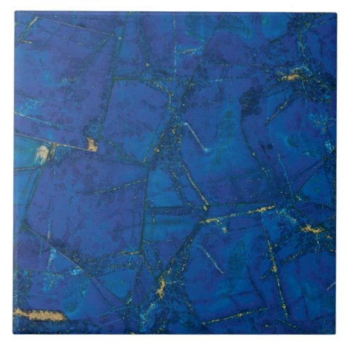 Lapis Lazuli Marble Gemstone Print Ceramic Tile