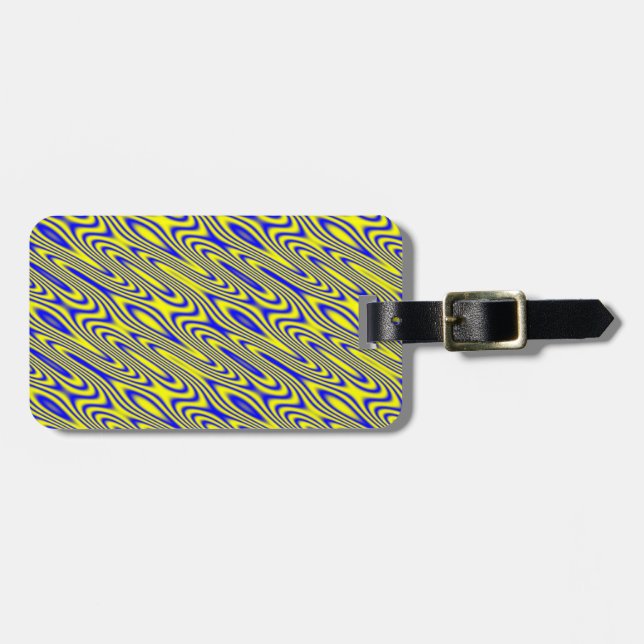 Lapis Lazuli Swirlies Abstract Custom Luggage Tag (Front Horizontal)