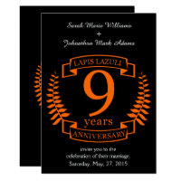 Lapis Lazuli wedding anniversary 10 years Invitation