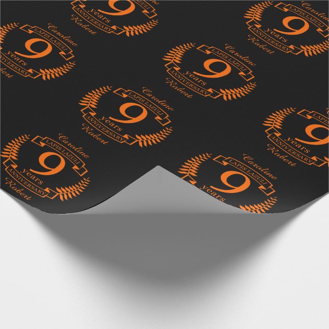 Lapis Lazuli wedding anniversary 10 years Wrapping Paper (Corner)