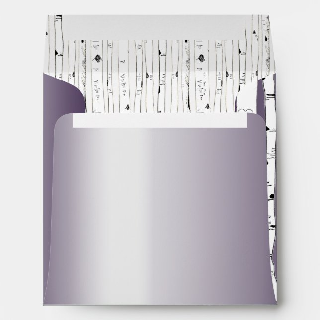 Lapis Purple Birch Tree Wedding Square Envelopes (Back (Bottom))