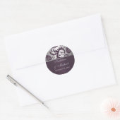 Lapis Purple & Silver Grey Damask Wedding Sticker (Envelope)