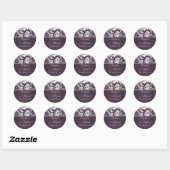 Lapis Purple & Silver Grey Damask Wedding Sticker (Sheet)