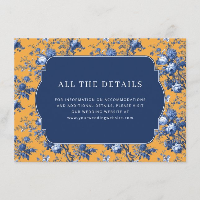 Lapis Rose Wedding Enclosure Card (Front)