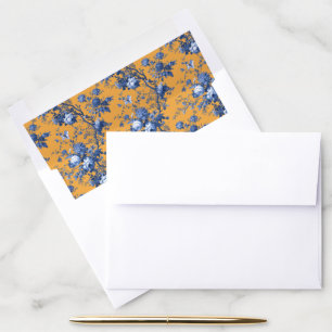 Lapis Rose Wedding Envelope Liner