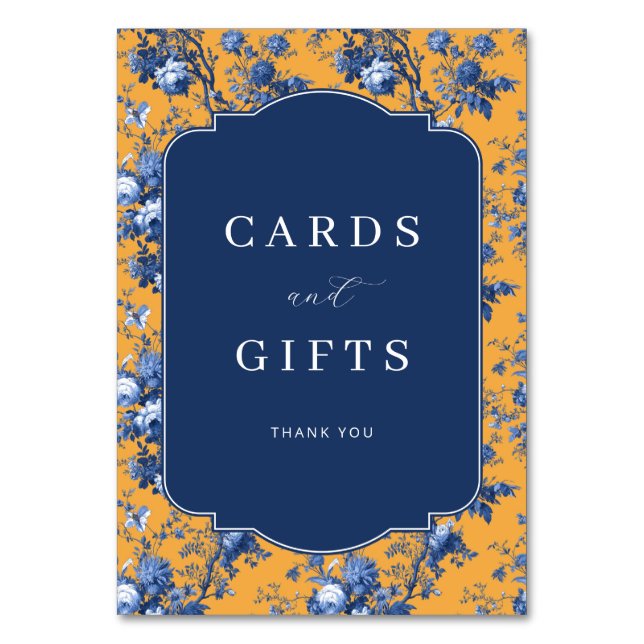 Lapis Rose Wedding Table Number (Front)