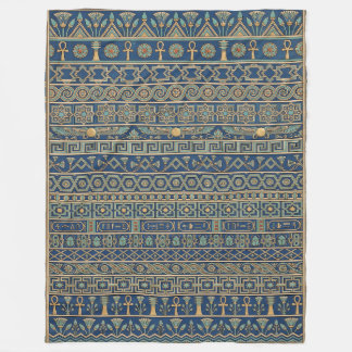 Lapis Sky and Golden Gods: Ptolemaic Egyptian Fleece Blanket