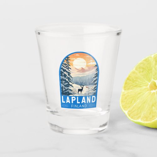 Lapland Finland Travel Art Vintage Shot Glass