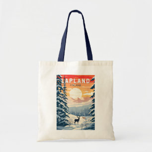 Lapland Finland Travel Art Vintage Tote Bag