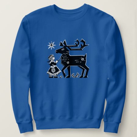 Lapland Girl Holds Reindeer Sweatshirt