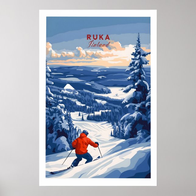 Lapland Ski Landscape Art 1 Poster (Front)