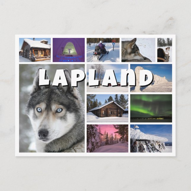 Lapland souvenir photo collage postcard (Front)