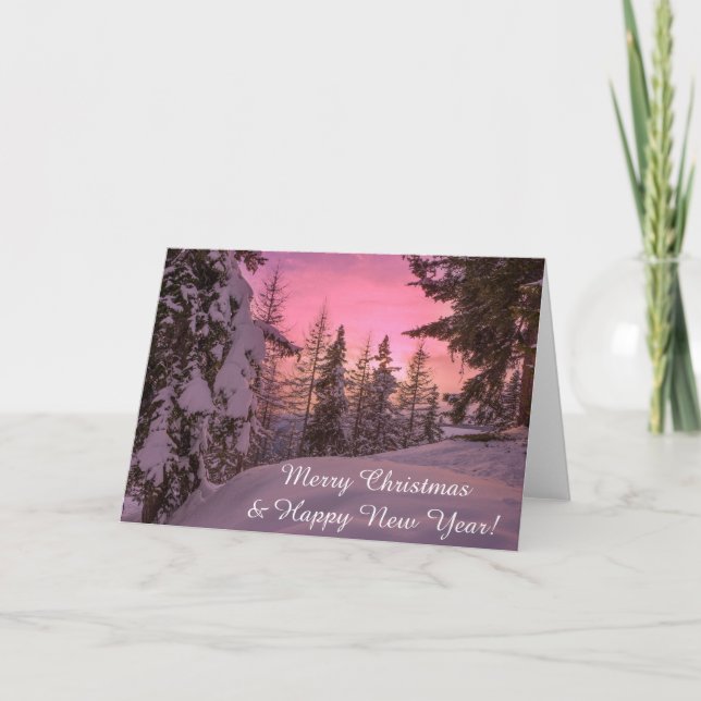 Lapland sunset christmas card (Front)
