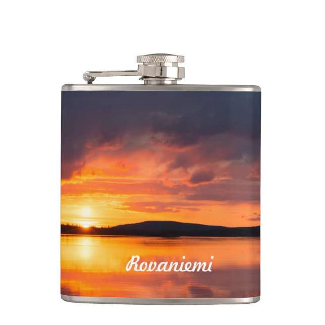 Lapland Sunset Hip Flask (Front)