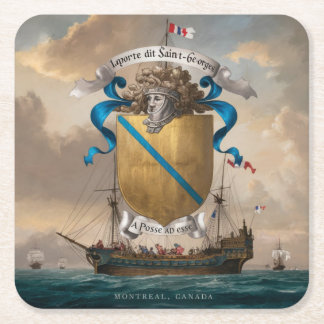 Laporte dit Saint Georges Coat of Arms 4 Square Paper Coaster