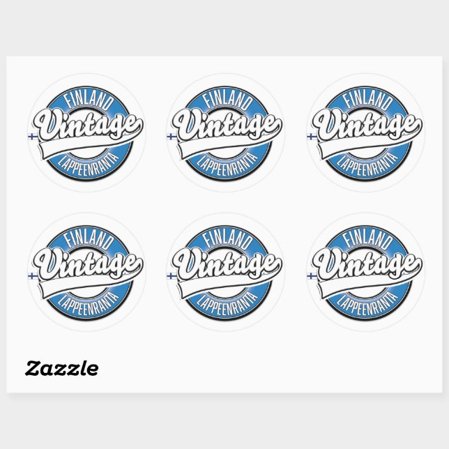 Lappeenranta Finland travel logo Classic Round Sticker (Sheet)