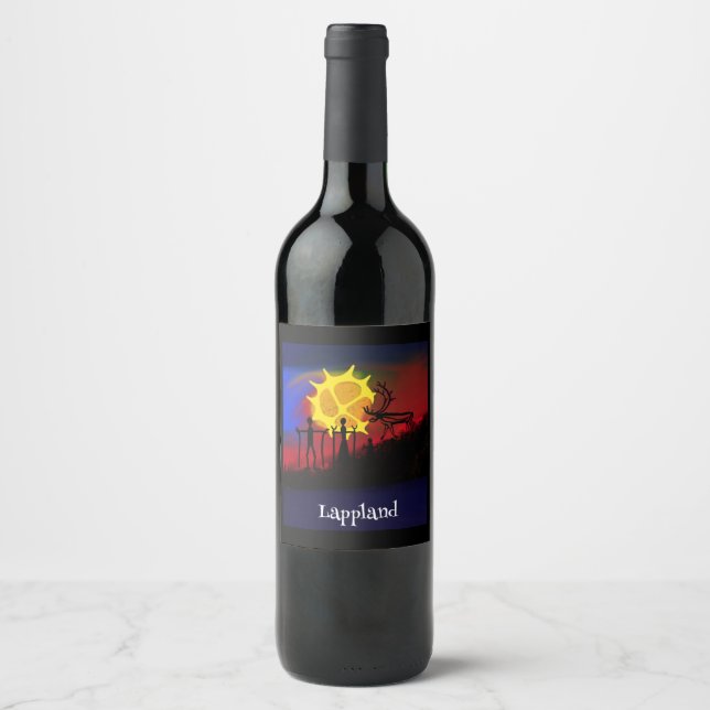 Lapplands nature med samisk kultur wine label (Front)