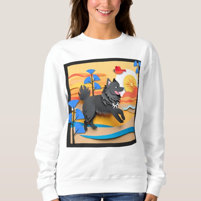 LAPPY GO LUCKY  Lapphund Plaque Sweatshirt (Front)