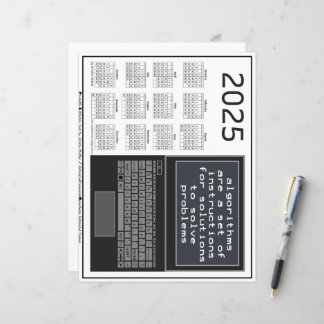 Laptop Algorithms Solve Problems 2025 Calendar