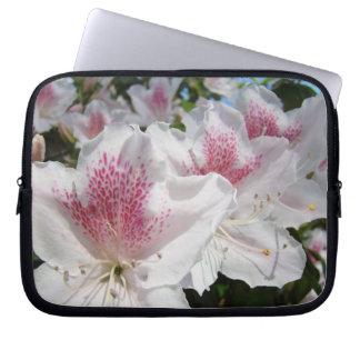 Laptop bag sleeve White Pink Azalea Flowers
