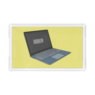 Laptop cartoon illustration acrylic tray