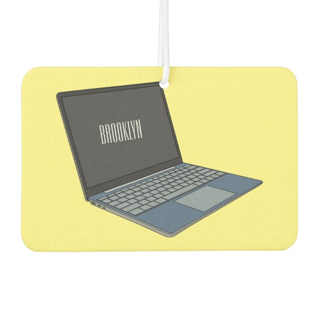 Laptop cartoon illustration  air freshener (Front)