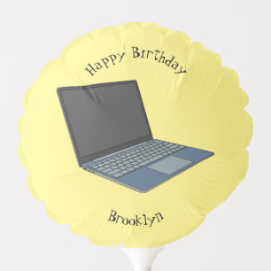 Laptop cartoon illustration balloon