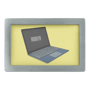 Laptop cartoon illustration belt buckle