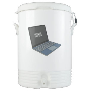 Laptop cartoon illustration beverage cooler