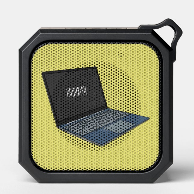 Laptop cartoon illustration  bluetooth speaker (Front)