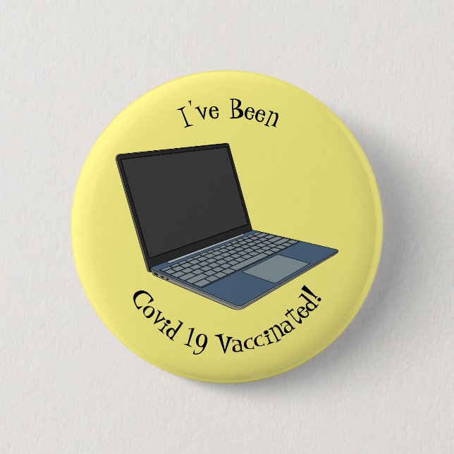 Laptop cartoon illustration button (Front)
