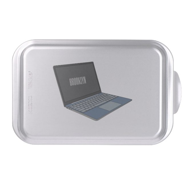 Laptop cartoon illustration  cake pan (Front)