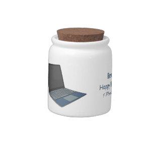 Laptop cartoon illustration candy jar