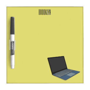 Laptop cartoon illustration dry erase board