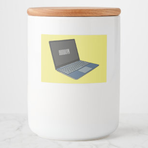 Laptop cartoon illustration  food label