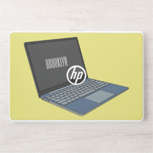 Laptop cartoon illustration HP laptop skin