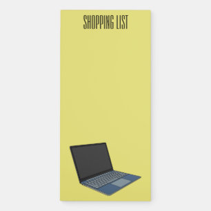 Laptop cartoon illustration magnetic notepad
