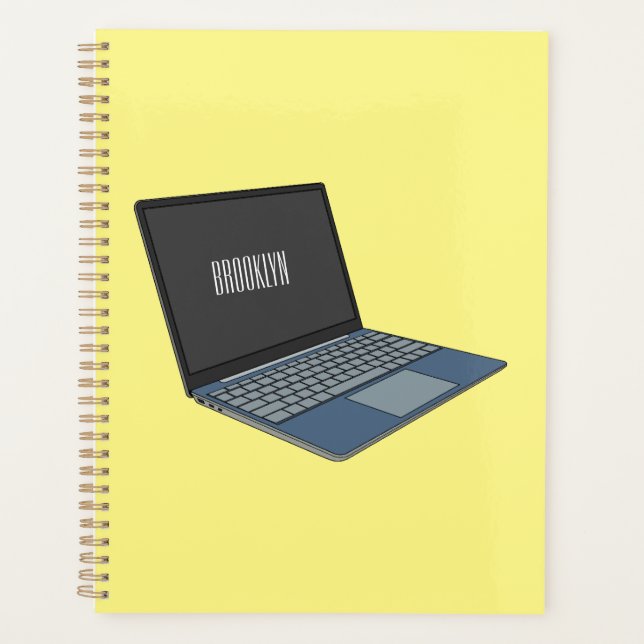 Laptop cartoon illustration  planner (Front)