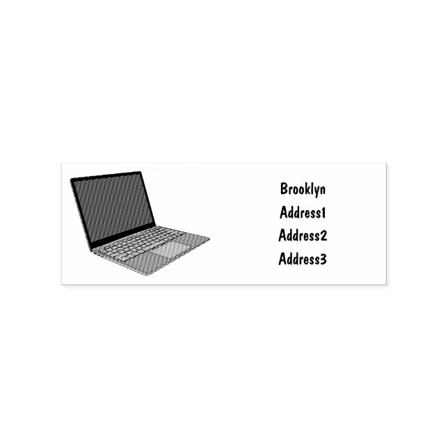 Laptop cartoon illustration  rubber stamp (Imprint)