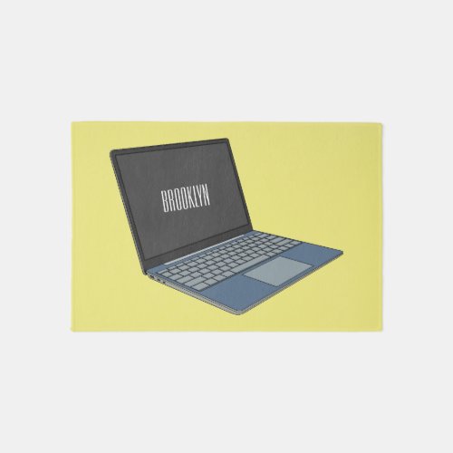 Laptop cartoon illustration  rug