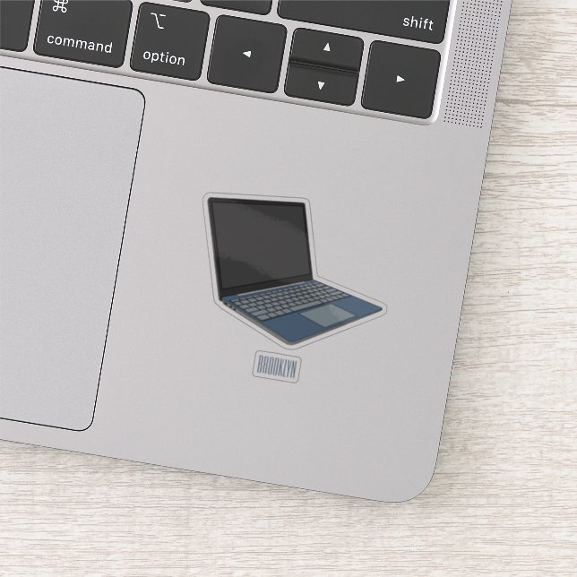 Laptop cartoon illustration  sticker (Detail)