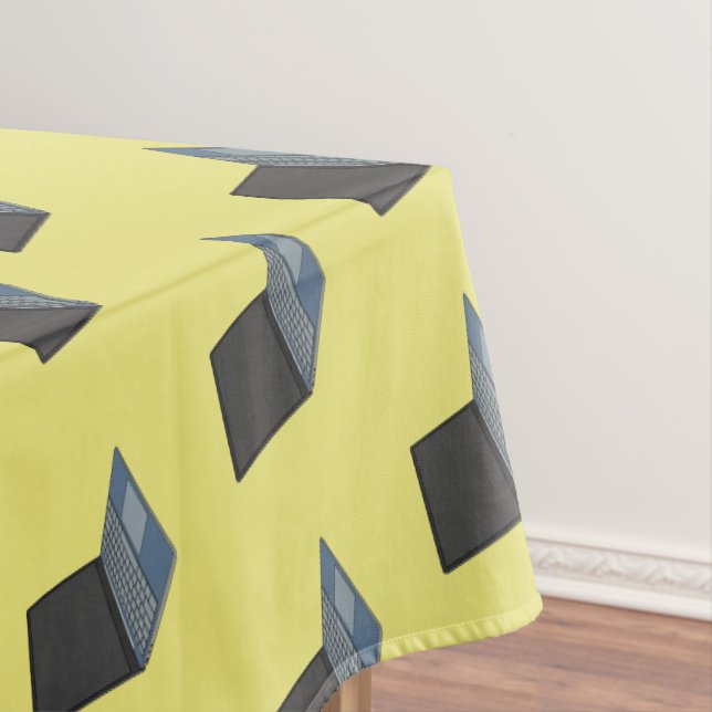 Laptop cartoon illustration  tablecloth (In Situ)