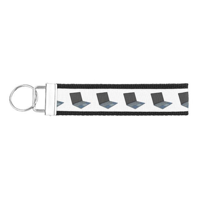 Laptop cartoon illustration  wrist keychain (Keys on Left)