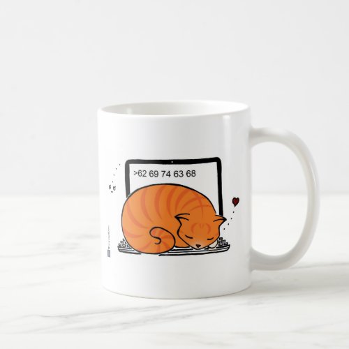 Laptop Cat Bed Orange Tabby Coffee Mug