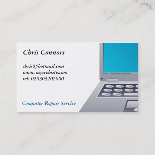 Customizable Laptop Computer Business Card Template