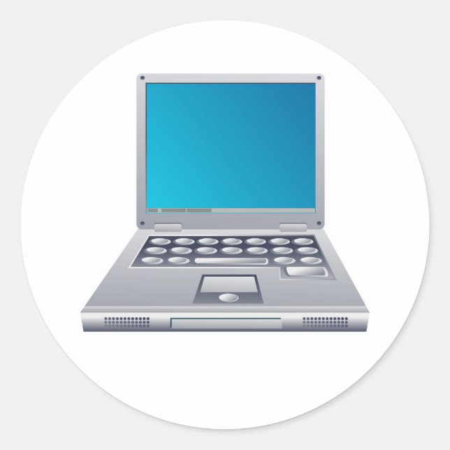 Laptop Computer Classic Round Sticker (Front)