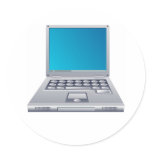 Laptop Computer Classic Round Sticker