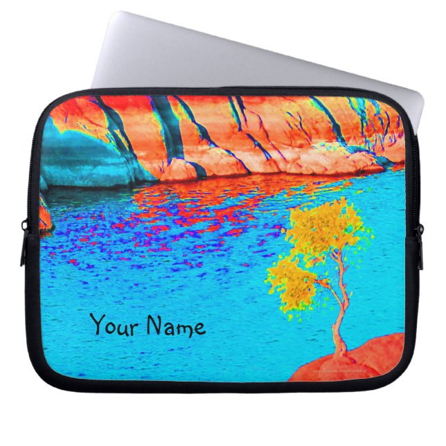 Laptop Computer Sleeve, Colorful Landscape Scene Sleeve (Front)