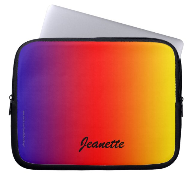 Laptop Computer Sleeve Rainbow Vivid Colors (Front)