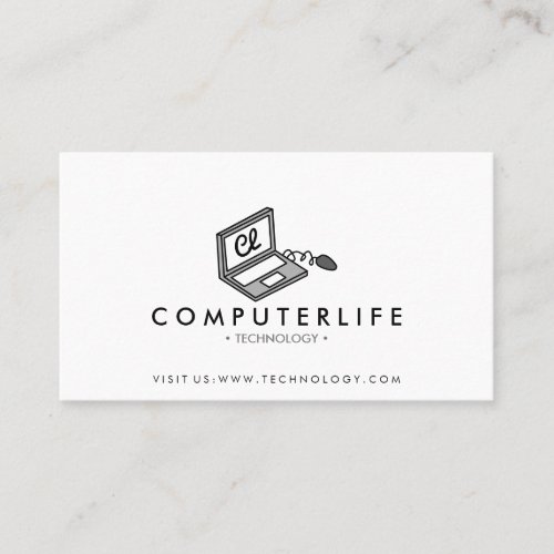 Laptop computer tech it technology seo specialist business card